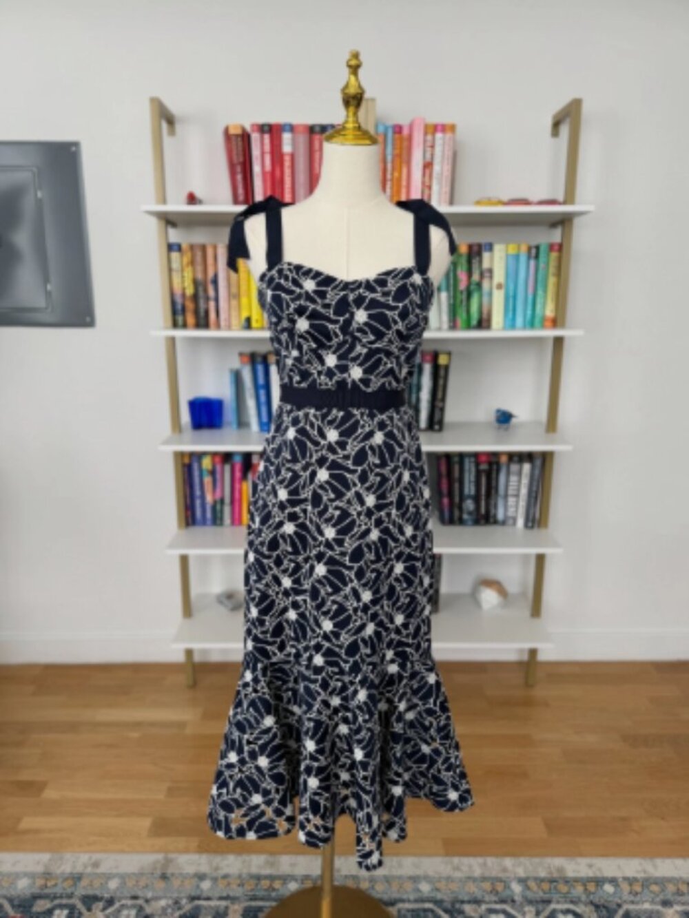 J. Crew Size 00 Party/Cocktail Dress, BNWT, Navy & White Floral
